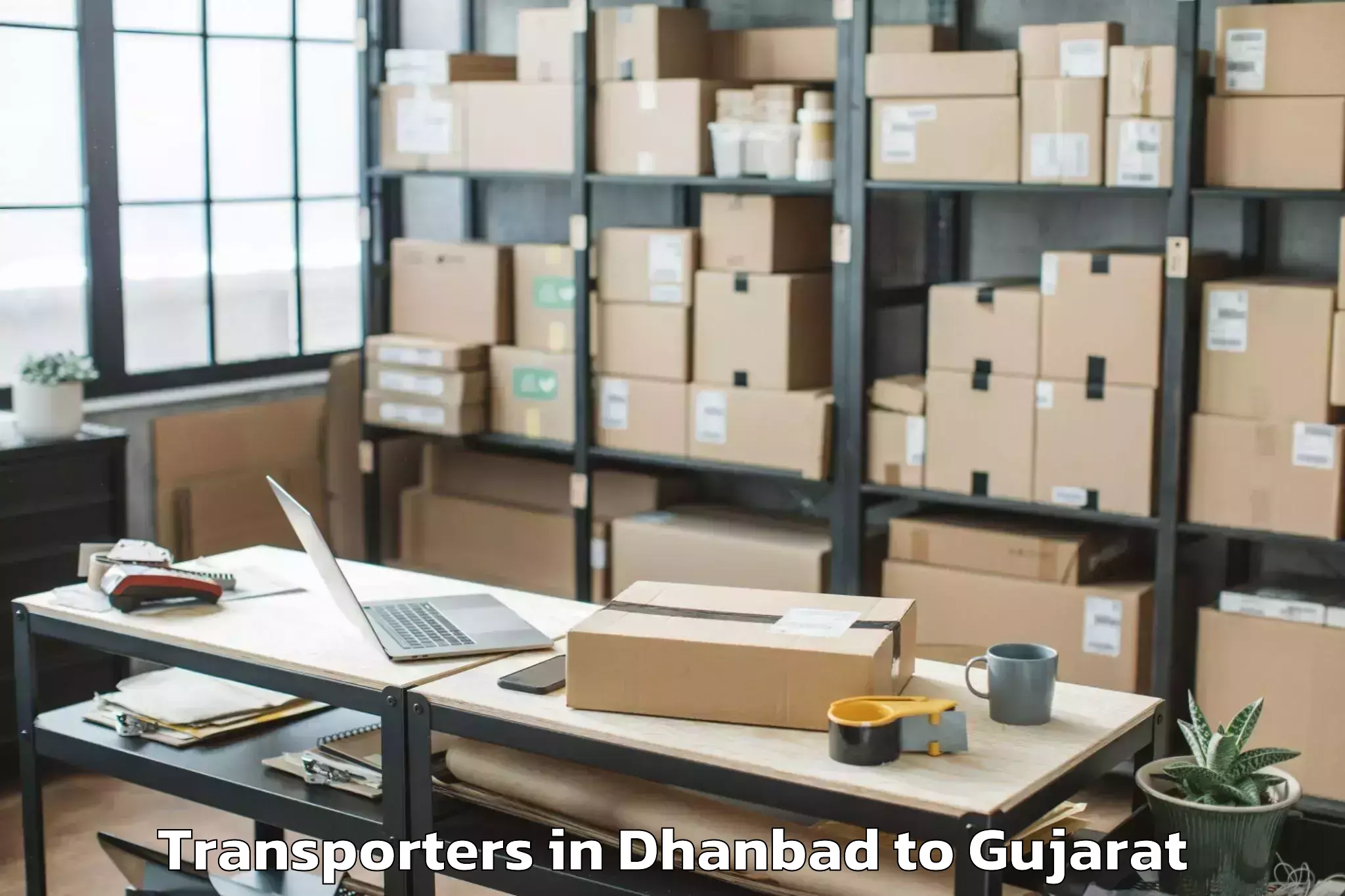 Book Dhanbad to Savli Transporters Online